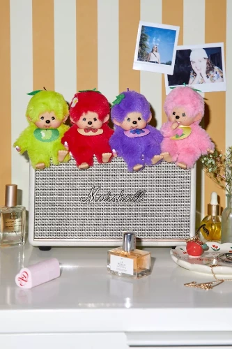2 Monchhichi Fruit Beanie Plushies