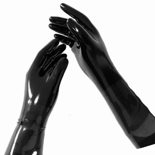 Latex Rubber Sexy Short Gloves Unisex Seamless Fetish Wear One-Time Molding L