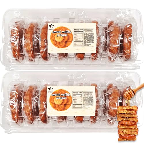 Yakgwa I 2Packs of (21.16oz, 600g) I Korean Traditional Corn Syrup-Glazed Fried Dough Snack I Individual Cookies I Sweet Treats