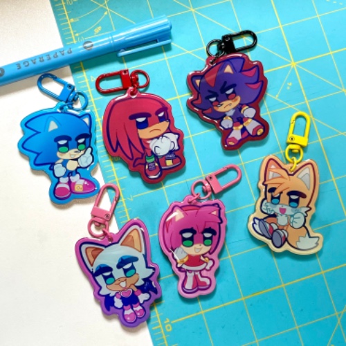 Gummy Hedgehogs  | 2.5" Epoxy Acrylic Charms - Shadow