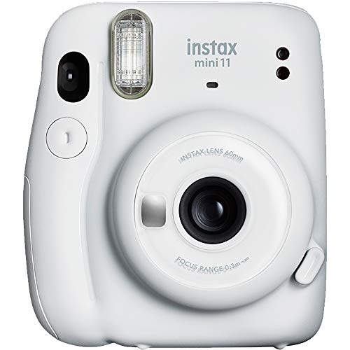 Fujifilm Instax Mini 11 Instant Film Camera with Automatic Exposure and Flash, Polaroid Camera, Fujinon 60mm Lens with Selfie Mirror, Optical Viewfinder - Ice White (Renewed) - white - Standard Packaging