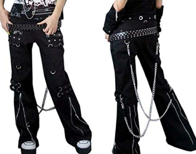 Prime Quality Men's Gothic Bondage Emo Pant Rock Hard Trouser Heavy Weight Pant/Tripp Pants - X-Large - Black