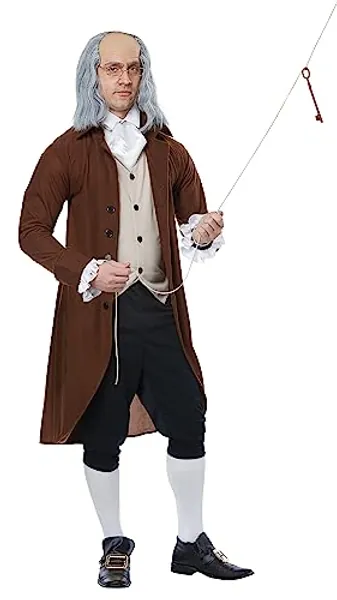 Adult Benjamin Franklin Costume - Large - Brown