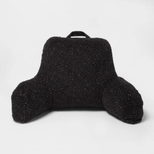 Faux Shearling Bed Rest Pillow Washed Black - Room Essentials™