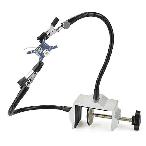 JF-XUAN Soldering Helping Hands Bench Vise Table Clamp Soldering Station with 2pcs Flexible Arms for Circuit Board Welding Auxiliary Tools Circuit Boards