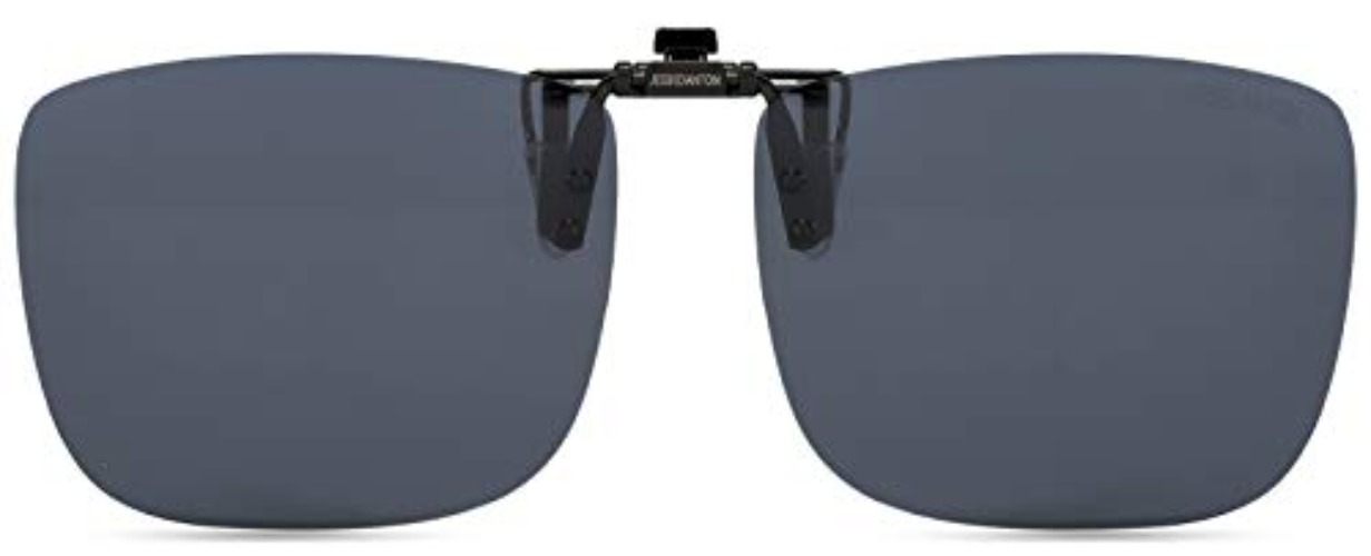 CAXMAN Polarized Clip On Sunglasses Over Prescription Glasses for Men Women UV Protection - Gray - 60*47mm