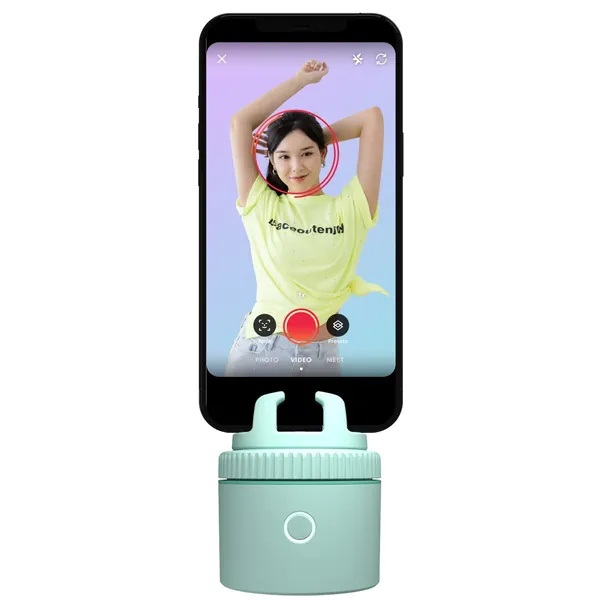 Pivo Pod Lite Auto Motion Sensor Tracking Smartphone Pod & Holder for Content Creation Handsfree 360ยฐ Rotation Bluetooth Video Recording Camera Stand - Green - Green