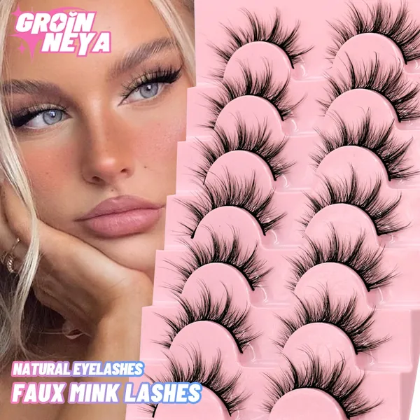 7 Pairs False Eyelashes - Natural Fluffy & Soft, Various Styles