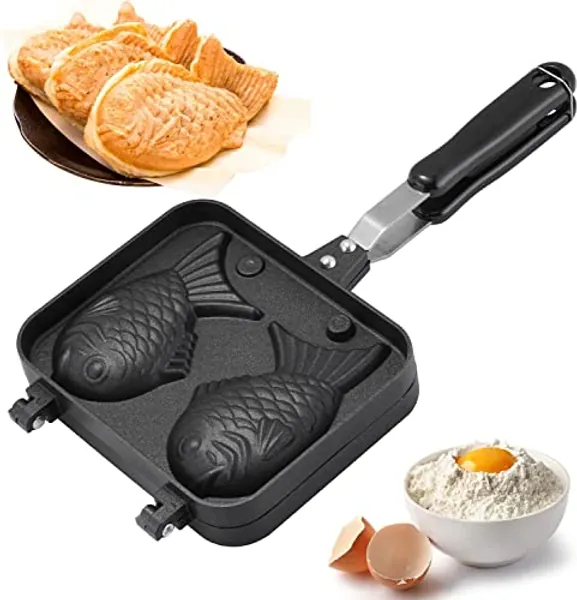 Antihaft Waffeleisen Aluminiumlegierung Backform Kuchen Backformen mit 2 mit Seiten versehener Fisch Form Non-Stick Bakeware Waffel Kuchen Maker Pan
