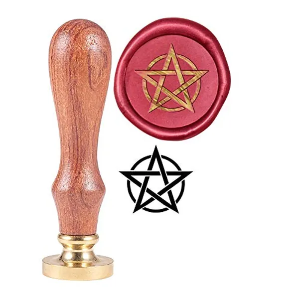 PandaHall Pentagram Wax Seal Stamp Vintage Retro Siegelstempel für die Verschönerung von Umschlägen, Partyeinladung, Weinverpackungen, Geschenkverpackungen, Grußkarten