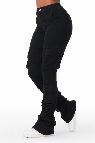 Phoebe Black Super Stacked Jean | M / Black