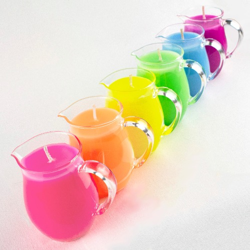 Blacklight Reactive Wax Play Pitcher Candle - Low Temp - UV Reactive - Full UV Rainbow (6x)