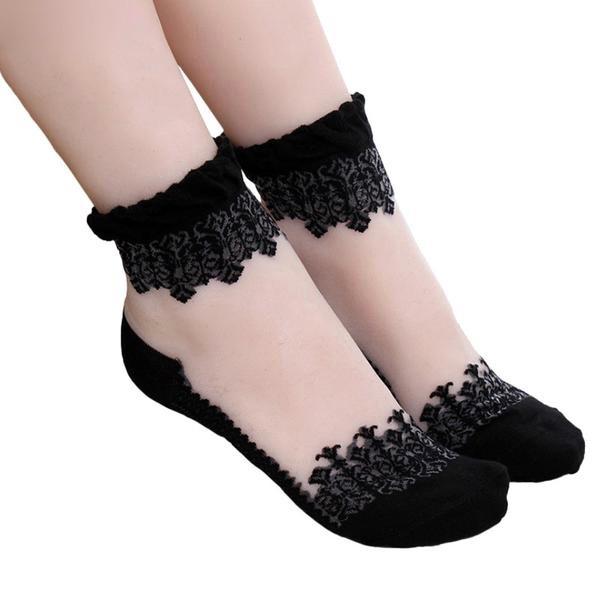 Invisible Lace Socks - Black