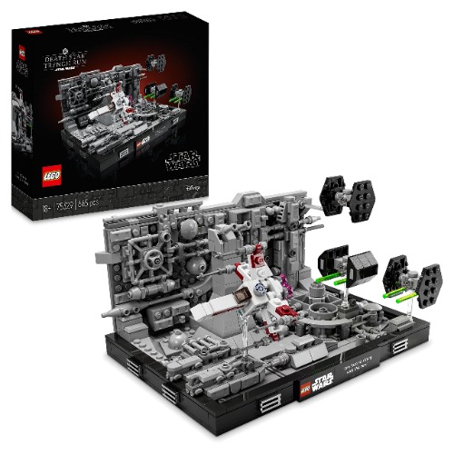 LEGO 75329 Star Wars Death Star Trench Run Diorama Set for Adults, Room Décor Memorabilia Gift with Darth Vader’s TIE Advanced fighter