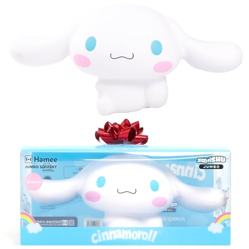 Hamee Sanrio Hello Kitty and Friends Cinnamoroll Jumbo Squishy Toy Slow Rising Cute SquiSHU Sweet Cotton Candy Scented Birthday Gift Bags, Party Favors, Gift Basket Filler, Stress Relief - Cinnamoroll