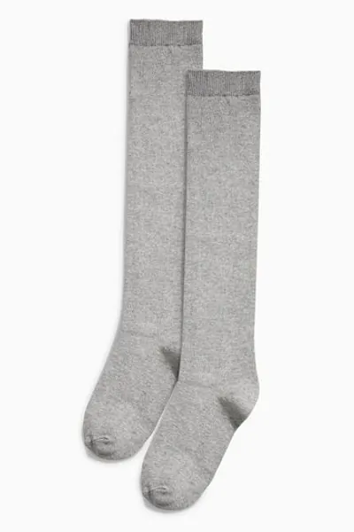 Grey Modal Knee High Socks Two Pack