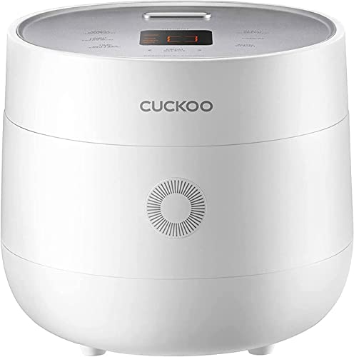 CUCKOO CR-0675F | 6 Tassen (ungekocht) Micom Reiskocher | 13 Menüoptionen: Quinoa, Haferflocken, brauner Reis und mehr, Touchscreen, Antihaft-Innentopf | Weiß