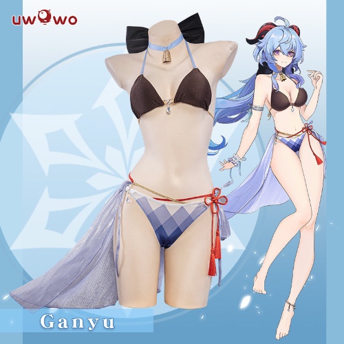 【In Stock】Exclusive Authorization Uwowo Genshin Impact Swimsuit Fanart Ganyu Swimsuit Cosplay Costume - S