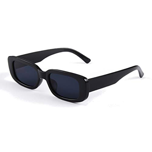 Long Keeper Small Rectangle Sunglasses Women UV 400 Retro Square Driving Glasses - Black Black
