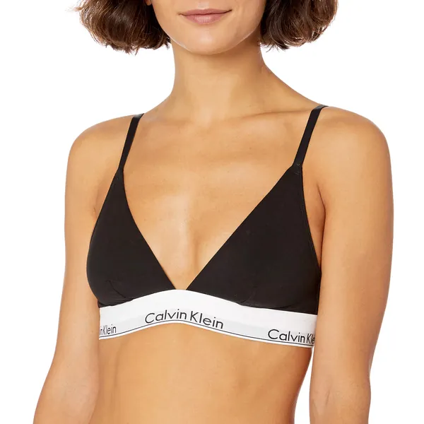 Calvin Klein Women's Modern Cotton Triangle Bralette - Medium Black