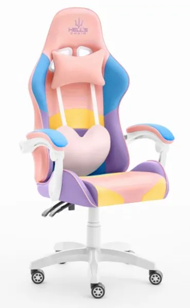 Hell's Gaming Chair || Rainbow Colorful Pink