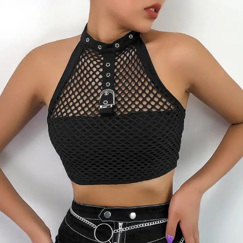 Gothic Seduction Crop Top - S / black