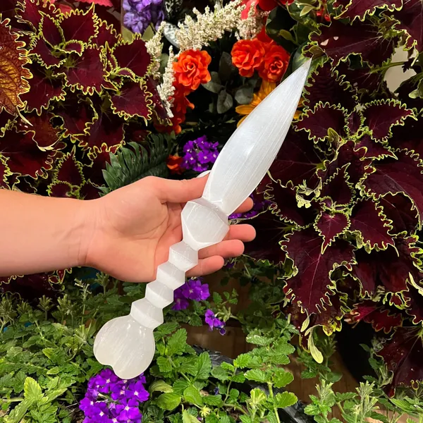 September Sale!!** EXTRA EXTRA LARGE Hand Polished Selenite Sword with Heart Shape Handle ~ 12&quot; - 14&quot; inches