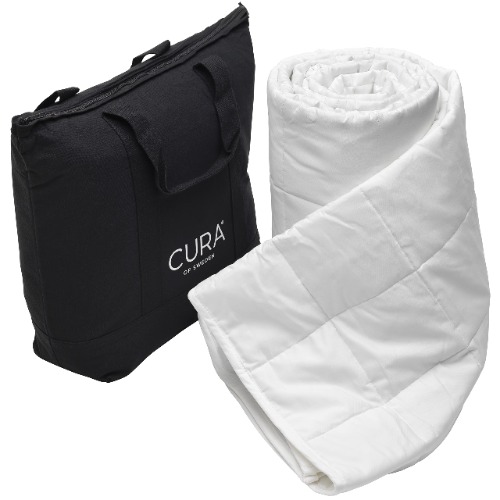 Cura Pearl Classic 150x210 11kg Premium Cotton Weighted Blanket — Heavy Weighted Duvet — Insomnia Stress Anxiety Relief, White - 150 x 210 cm 9.0 Kilograms