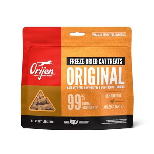 ORIJEN Original Freeze Dried Cat Treats, Grain Free Treats for Cats, Raw Animal Ingredients, 1.25oz - Original