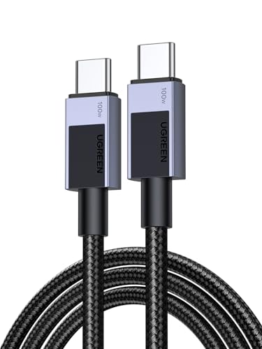 UGREEN 100W USB C Kabel PD 3.0 Ladekabel USB C auf USB C Schnellladekabel 5A/20V kompatibel mit iPhone 16/15, M3 MacBook Pro/Air, iPad Air/Pro 2024, Galaxy S24 Ultra A55 Pixel 9 Steam Deck usw. (3m) - 3.0 Meter
