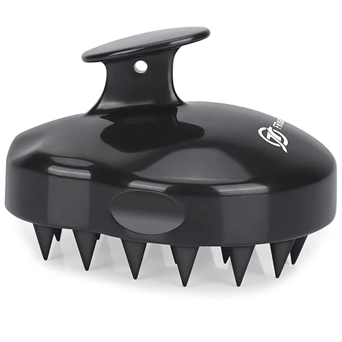 FREATECH Scalp Massager Shampoo Brush with Soft Silicone Bristles for Hair Growth and Scalp Care, Shower Hair Brush Head Massager Scalp Scrubber Exfoliator for Dandruff, Men Women Kids, Black - Black - Classic