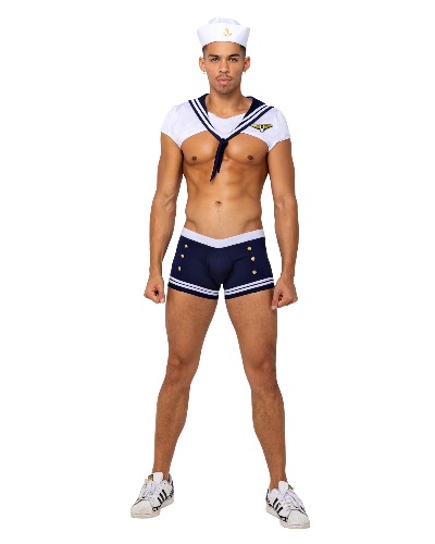 6179 - 3PC Men���s Sailor Stud - White/Blue / M