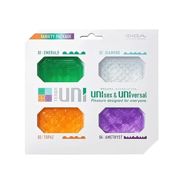 TENGA UNI Disposable, One Time Use, Stretchable, Textured, Unisex, Universial, Masturbator Sleeve, Variety Set - Variety Set