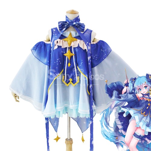 【In Stock】Vocaloid Hatsune Miku Cosplay Snow Miku 2017 Cosplay Costume - L