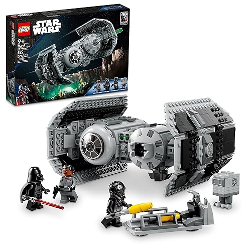 LEGO Star Wars TIE Bomber Model Building Kit, Star Wars Toy Starfighter with Gonk Droid Figure, Darth Vader Minifigure and Lightsaber, Collectible Star Wars Gift for 9 Year Olds, 75347 - Multicolor