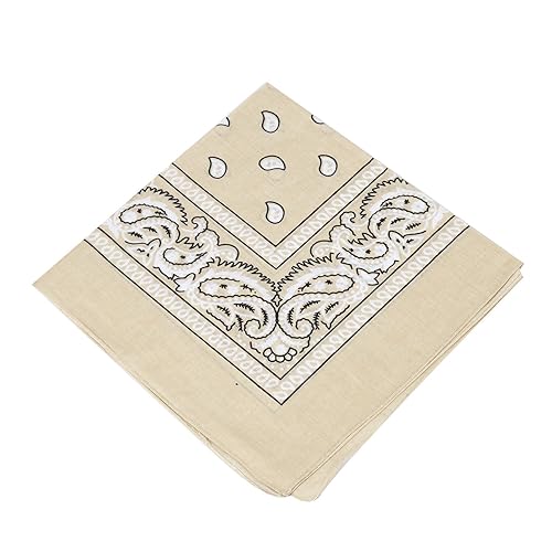 Boolavard 1s, 6s, 9s or 12 Pack Cowboy Bandanas Bandana with Original Paisley Pattern - Beige