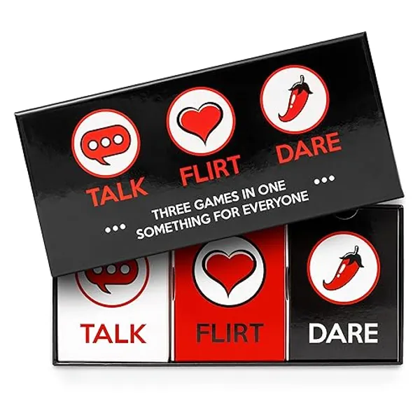 Romantic Game for Couples - Date Night, Anniversary Gift - Girlfriend, Boyfriend, Newlywed, Spouse. 3-in-1: Talk, Flirt, Dare. Reignite and Deepen Your Relationship.