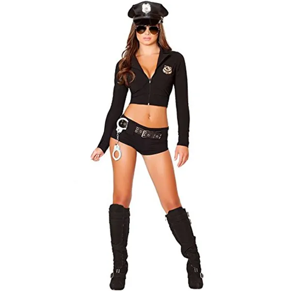 FORNY Women Police Costume Cosplay Dirty Cop Uniform Halloween Officer Outfits