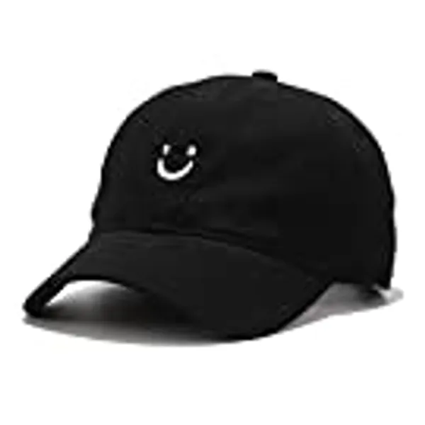 Umeepar Smile Face Baseball Cap for Women Men Adjustable Low Profile Unstructured Cotton Dad Hat