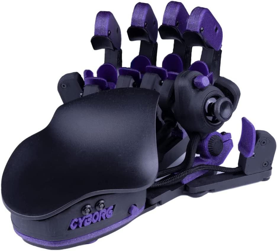 AZERON Cyborg Gaming Keypad – Programmable One Handed Gaming Keyboard for PC Gaming – with Analog Thumbstick and 29 Programmable Keys – 3D Printed Customized Keypad – for Righties (Galaxy Purple) - Galaxy Purple