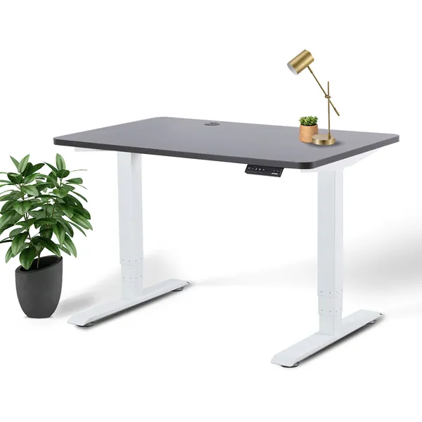 Standing Office Desk - L (70" × 29") / White / Oak Black
