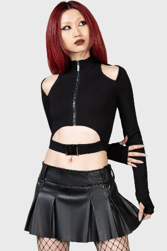 Sigilla Mini Skirt | XS / Black / 60% Polyurethane 40% Polyester