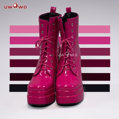 Uwowo Draculaura Spiderweb Cape Beret Gothic Dress Cosplay Shoes Boots - 37