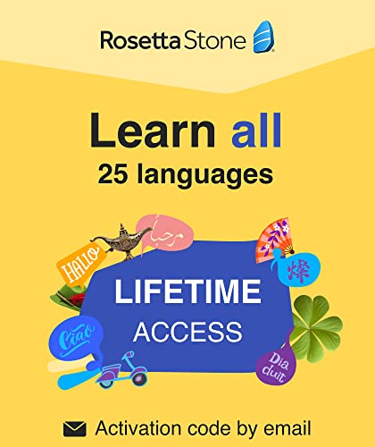 Rosetta Stone Learn UNLIMITED Languages | Lifetime Access - Learn 24 Languages | PC/Mac/iOS/Android Online Code - Online Code - Lifetime [Download Code]