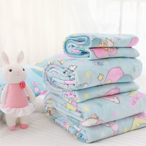 Cozy Coral Fleece Swaddle Blanket - Sky Blue