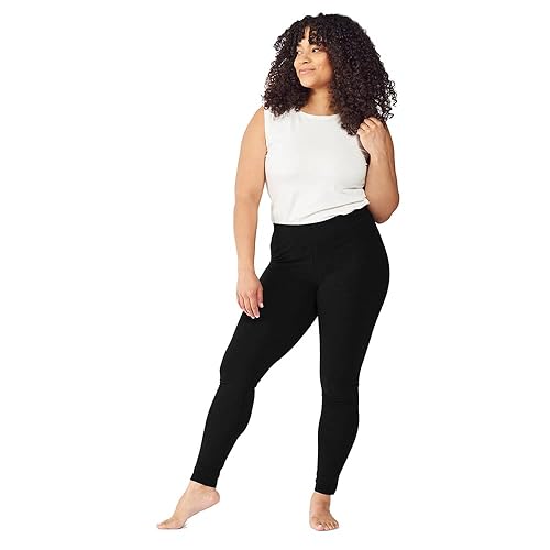 Maggie's Organics Cotton Base Layer Leggings - Ankle Length - Soft & Stretchy - Medium - Black
