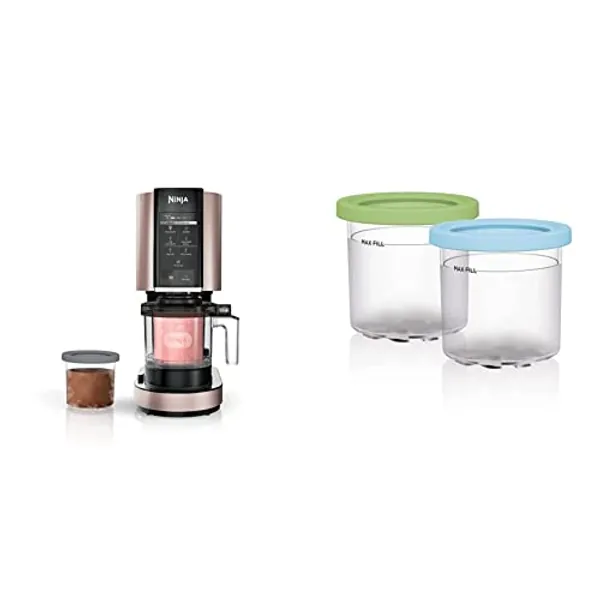 Ninja NC301 CREAMi Ice Cream Maker Bundle with 2 Pint Containers and Lids