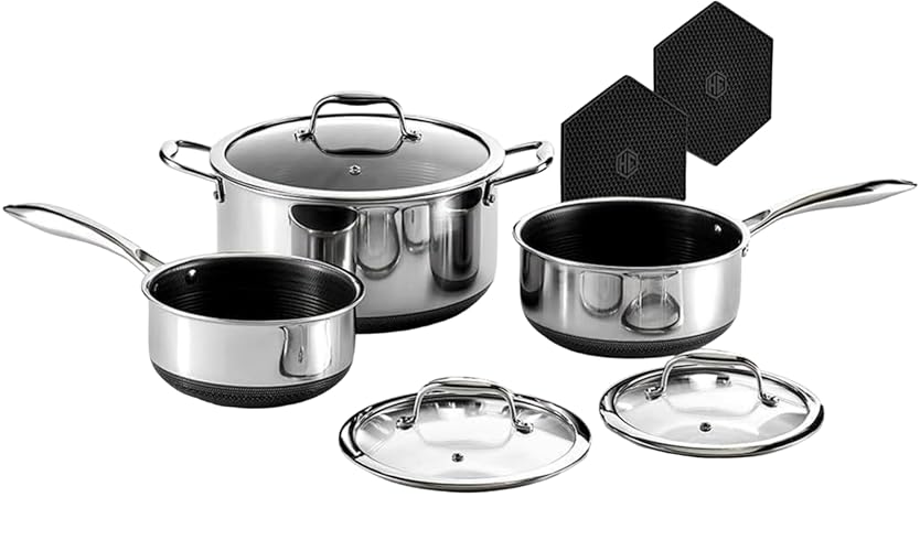 HexClad Hybrid Nonstick 6-Piece Pot Set