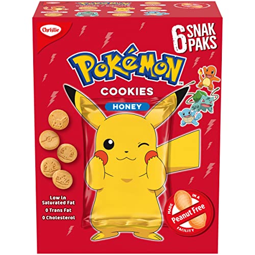 Christie, Pokemon Honey Snack Pack Cookies, Honey Cookies, School Snacks, 150g (6 Pouches) - Honey - 1 Pack