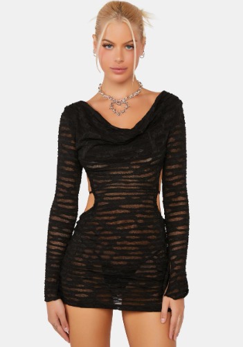 Midnight Fated To Be Yours Distressed Dress